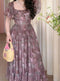 Vintage Floral Flared Sleeve Dress