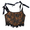 Retro Painting Jacquard Boned Lace Up Bustier