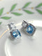 Super Shiny Blue CZ Diamonds Earrings