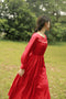 Vintage Red Slim Waist Dress