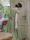 Belted Cotton Plaid Dress
