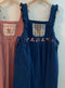 Super Cute Embroidered Corduroy Pinafore Dress