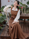 Academia Shirt + One Piece Long Skirt + Vest 3pcs Set