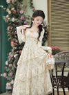Romantic Lace Up Dress + Cardigan 2 pcs Set