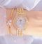 Three Strand Rhinestones Bracelet Watch