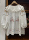 Cottagecore Floral Embroidered Shirt