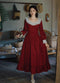 Royalcore Cotton Corduroy Red Dress