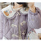 Cute Embroidered Collar Quilted Coat