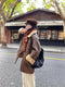 Fleece Lined Synthetic Leather Coat