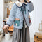 Super Cute Embroidered Collar Quilted Coat