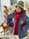 Super Cute Little Girl Embroidered Quilted Coat