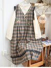 Cute Winter Embroidered Overall Dress