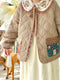 Super Cute Embroidered Collar Quilted Coat