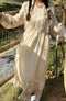 Lace Trim Ramie Dress