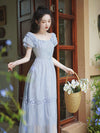 Fairy Puffy Sleeve Belted Dress