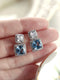 Super Shiny Blue CZ Diamonds Earrings