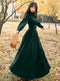 Stand Collar Button Up Corduroy Dress