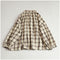 Mori Kei Lace Collar Plaid Blouse