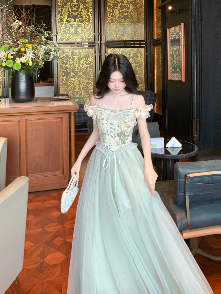 slim fit dress slacks White Eyelet Lace Dress - Puff Sleeves & Floral Embroidery main image 1