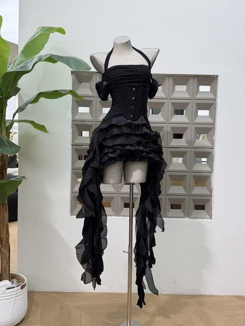 Strapless Dress With Ribbon Ties（Pair With Matching-Colored Leggings） - The Cottagecore