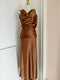 Satin Backless Maxi Evening Dress