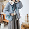 Super Cute Embroidered Collar Quilted Coat