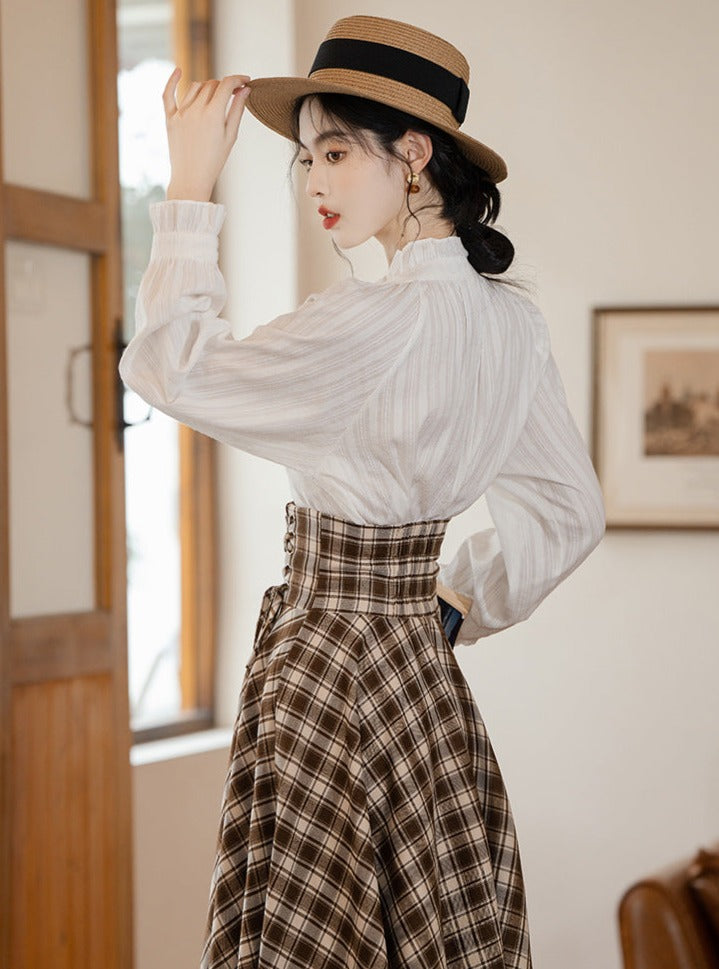 Breath of Fresh Air Lace Up Top Ruffle Skirt Combo main image 0