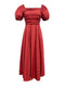 Romantic Red Square Neck Dress