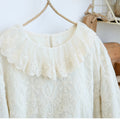 Lace Embroidered Fleece Lined Dress