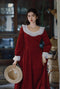 Royalcore Cotton Corduroy Red Dress