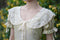 Embroidered Lace Collar Retro Waistline Dress