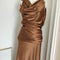 Satin Backless Maxi Evening Dress