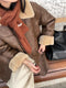 Fleece Lined Synthetic Leather Coat