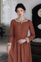 Lace Collar Ramie Vintage Dress