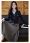 Academia Faked 2 pcs Knitited Top + Pleated Skirt