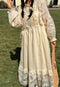 Lace Trim Ramie Dress