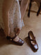 Vintage Block Heels Buckle Shoes