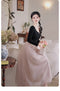 Princess Color-blocked Puffy Sleeve Dress