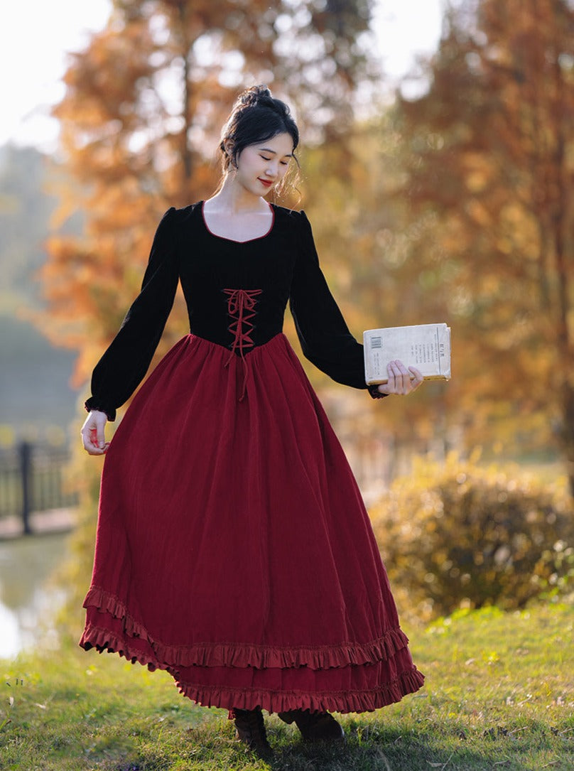 Red Black Victorian Dress– The Cottagecore