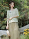 Floral Embroidered Knitted Top + Tulle Skirt 2pcs Set