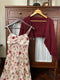 Vintage Velvet Slip Dress + Short Knitted Cardigan