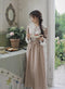 Lace Collar Linen Period Dress