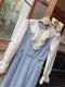 Romantic Ruffled Fake 2pcs Dress