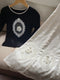 Black Embroidery Mirror Top + A-line Skirt 2pcs Set