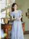 Fairy Puffy Sleeve Belted Dress