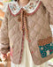 Super Cute Embroidered Collar Quilted Coat