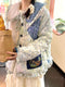 Winter Forest Girl Embroidered Quilted Coat