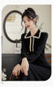 Romantic Shirt Collar Knitted Dress