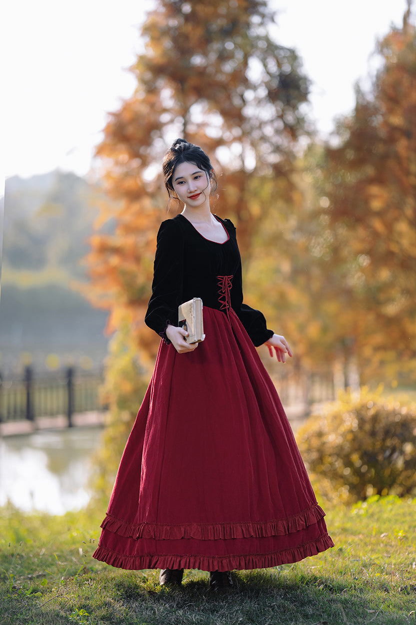 Red Black Victorian Dress– The Cottagecore
