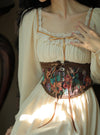 Royalcore Painting Boned Corset + Lace Neck Dress